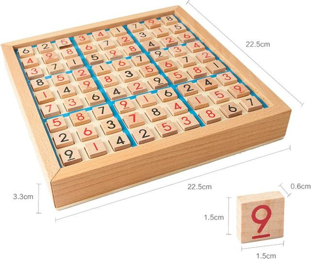 Kidsly Sudoku Kreuzworträtsel, Holz, Mathe, ab 3 Jahre - Bild 1