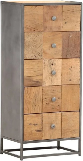 vidaXL Highboard aus Massivholz mit Schubladen in Braun im Vintage-Stil B: 45 cm, T: 30 cm, H: 100 cm - Bild 1