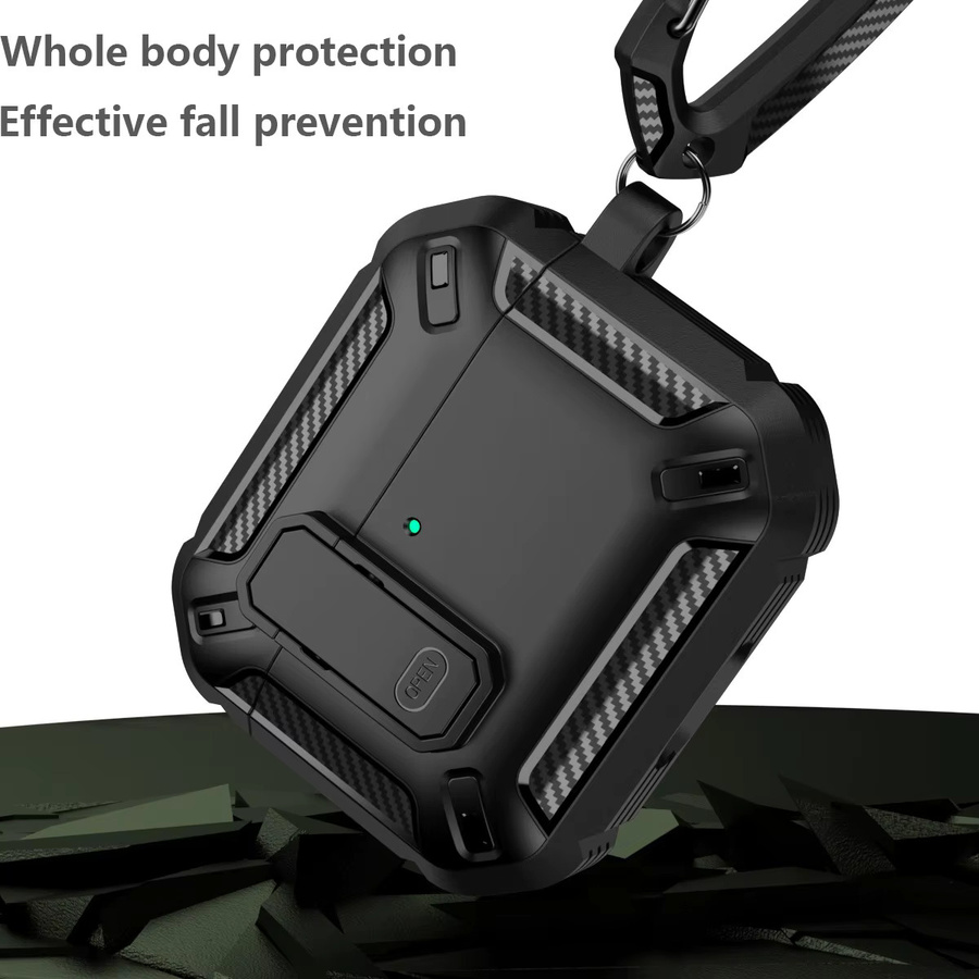 DO AS YOU WISH Schutzhülle für Apple AirPods 4 (2024 Generation) aus weichem TPU-PC inklusive Reinigungsset und Haken in Schwarz oder Grau - Bild 4