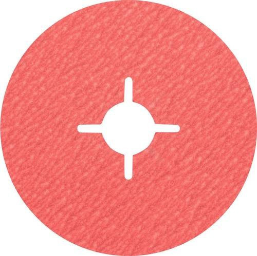 PFERD CO-COOL Keramikkorn Fiberscheibe für Edelstahl, Durchmesser: 115 mm, Körnung: 100, Farbe: Rot, 25 Stück - Bild 1