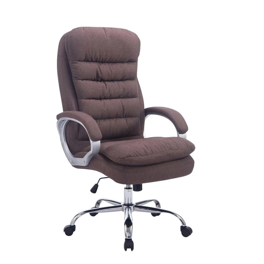 Ergonomischer Bürostuhl DELUKE SOUK in Braun mit Stoffbezug und Chromoptik Gestell, B/T/H: 116 x 68 x 77 cm - Bild 2