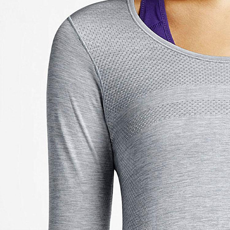 Nike Langarm Lauf-Trainings-T-Shirt, Rundhals, Grau, Damen, XL - Bild 2