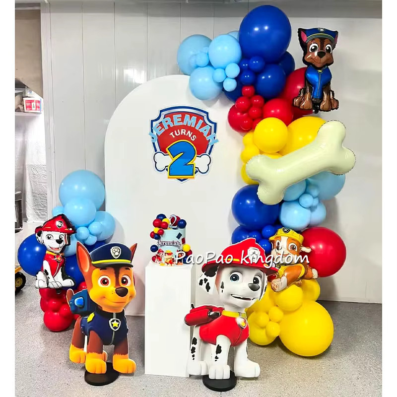 Paw Patrol Party Dekoration Set mit bunten Latexballons und Folienballons als Girlande und Zahlenballons für Kindergeburtstage - Bild 3