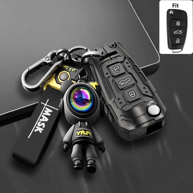ICAR Autoschlüssel Etui im Rüstungsstil für Audi A1 A3 A5 A6 A7 Q3 Q5 Q7 TT in Schwarz - Bild 1