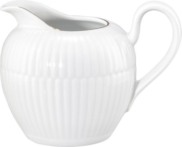 Seltmann Weiden Milchkännchen Amina aus Porzellan in Weiß mit Goldrand, 290 ml - Bild 1