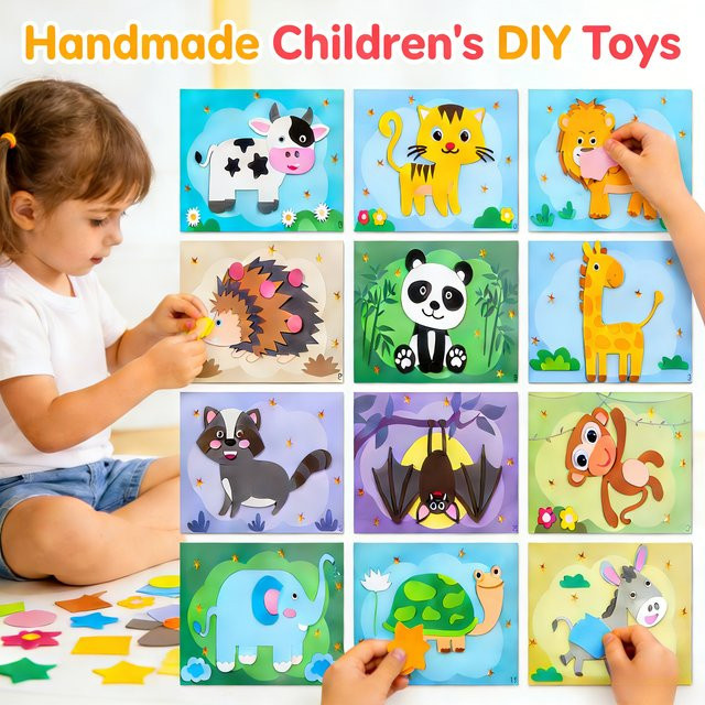 SONGYI Dinosaurier 3D EVA-Schaumstoff-Aufkleber-Puzzle-Spiel, Lernspielzeug, Set - Bild 1