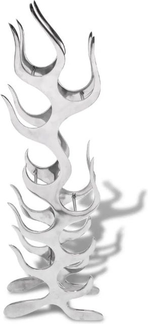 vidaXL Weinregal Flammenform in Silber aus Aluminium für 9 Flaschen - Bild 1