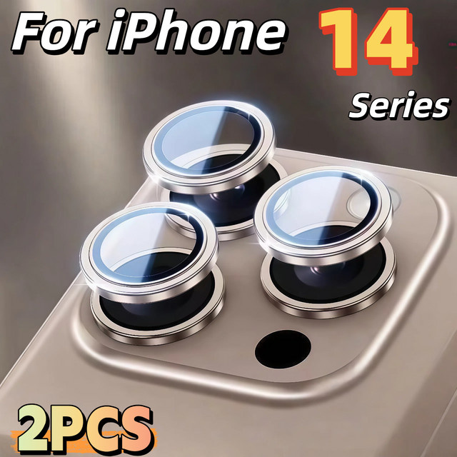 2 Stück iPhone 14 Pro Max, 14 Plus und 14 Objektivschutzfolie HD klar und kratzfest - Bild 1
