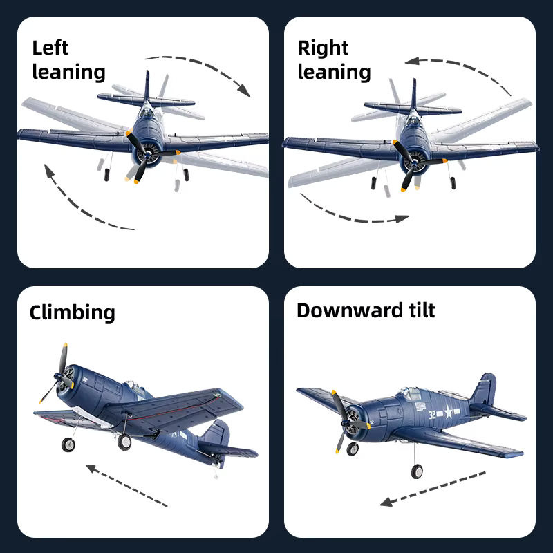 JIKEFUN F6F Hellcat RC Kampfflugzeug, ferngesteuertes Jet-Flugzeug, blau - Bild 4