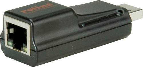 Roline USB 2.0 auf USB 3.2 Gen 1 Stecker A und Gigabit Ethernet LAN Adapter, Schwarz - Bild 1