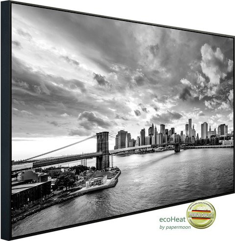 papermoon Infrarotheizung EcoHeat New York Schwarz Weiss mit Matt-Effekt und App-Steuerung - Bild 1