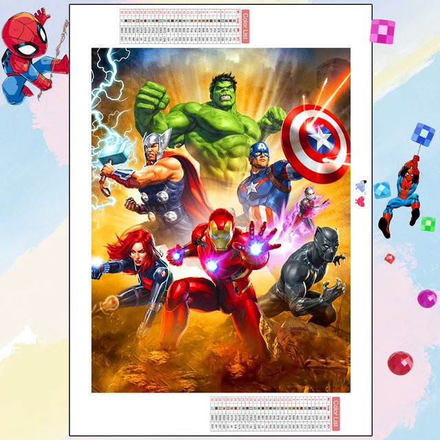 KAYOU Marvel Avengers 5D Diamant Malerei DIY Strass Bild Wanddeko Multicolour - Bild 1