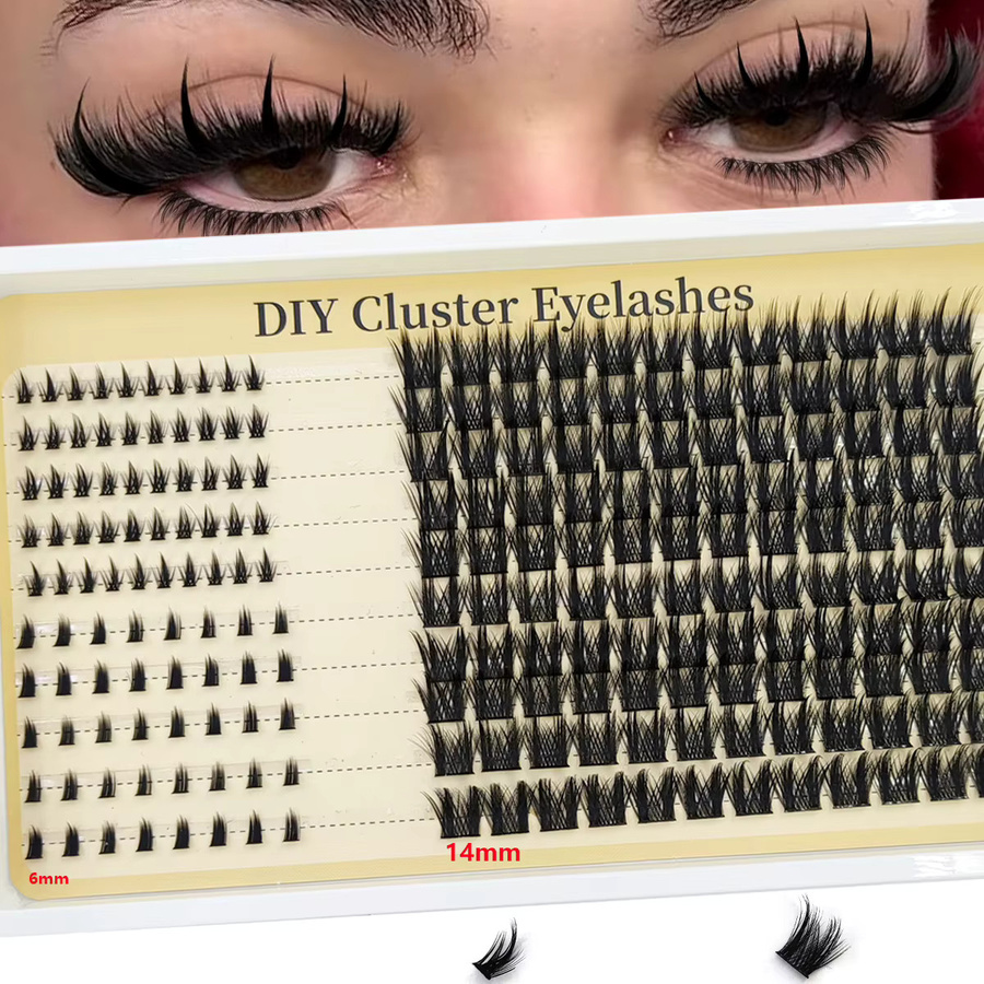 AMSDCN Wimpern-Cluster-Set mit Spikes, D-Kurve, Unisex - Bild 2