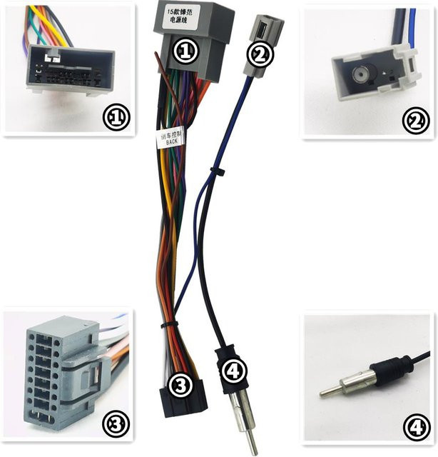 Auto Radio Stereo Kabelbaum Adapter mit 16-Pin Anschluss für Android-Radios passend für Honda CRV BRV HRV JAZZ Gienia Envix ab Baujahr 2015 - Bild 1