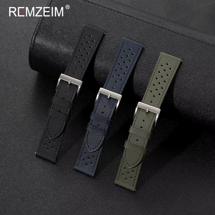 REMZEIM Uhrenarmband Nylon, Schwarz, Herren - Bild 2