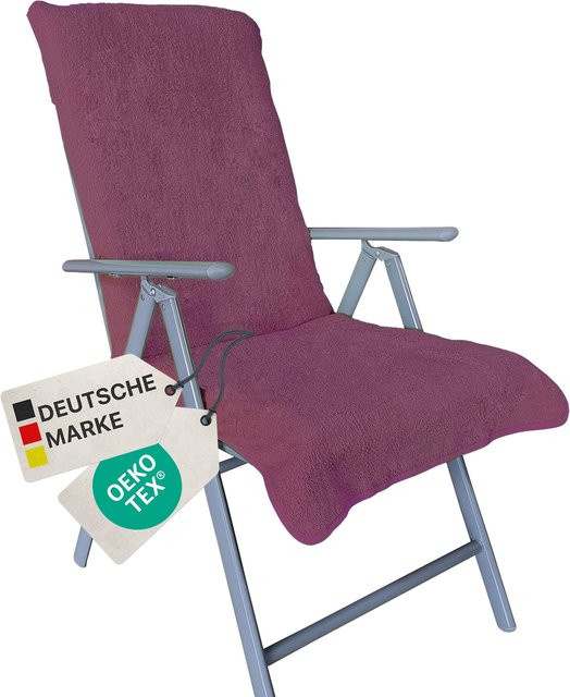 NYVI Frottee Schonbezug für Hochlehner Gartenstühle, Farbe: Lila, B/H: 60 x 130 cm - Bild 1
