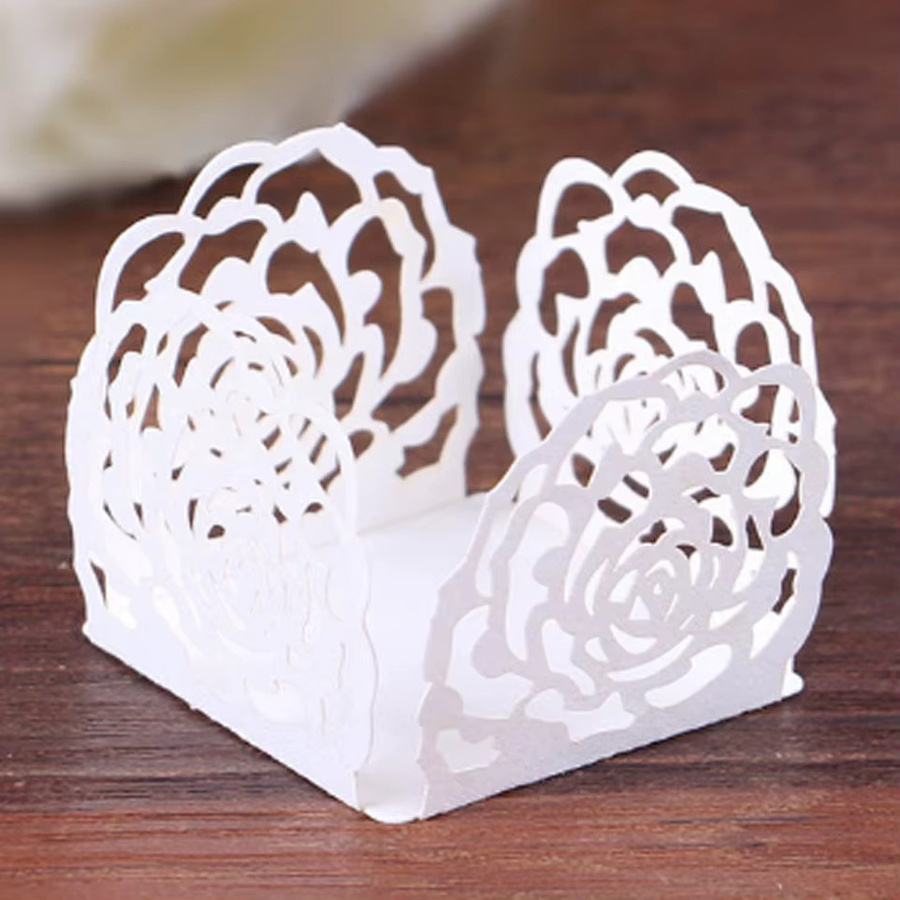10 Stück CYZIWEIN Schokoladenverpackungen aus Papier in Weißgold für Hochzeit und Valentinstag als DIY Pralinenschachtel und Geschenkverpackung - Bild 3