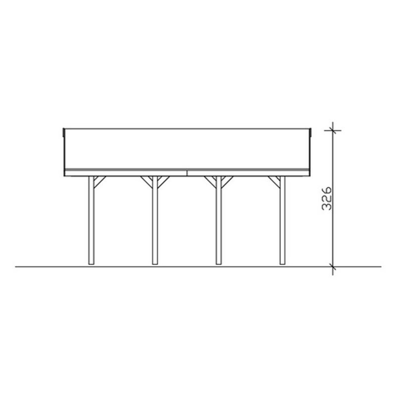 SKANHOLZ Carport Wallgau in Grün mit schwarzen Schindeln, B/T: 430 x 600 cm, Firsthöhe: 326 cm - Bild 3