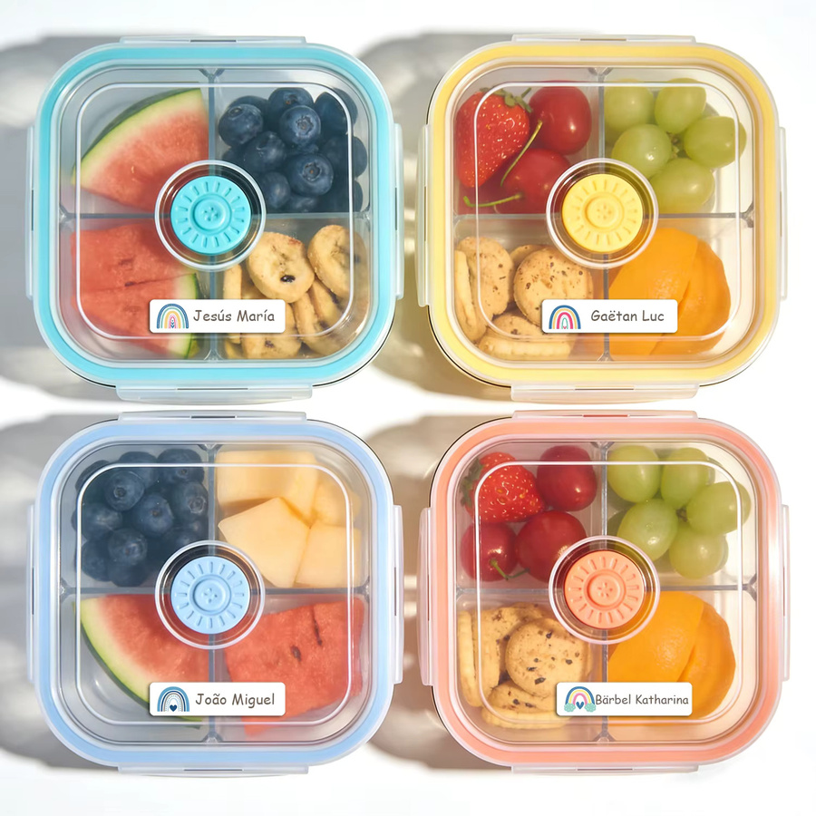 Personalisierte Namensaufkleber Regenbogen 414, individuelle wasserfeste Etiketten in Multicolor für Schule und Kindergarten - Bild 2