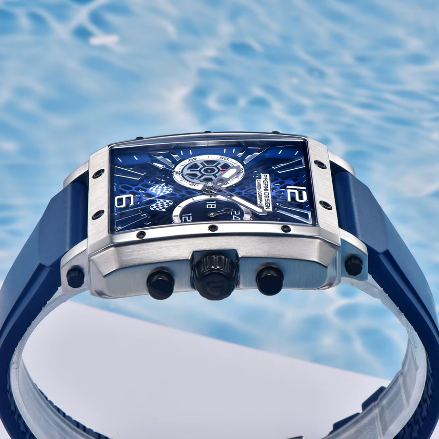 PAGANI DESIGN Chronograph, Quarz, Edelstahl, Kautschuk, Saphirglas, Herren - Bild 3