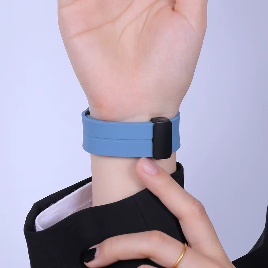 Garmin Uhrenarmband Silikon, Magnetische Schnalle, Schwarz, Unisex, 18mm - Bild 6