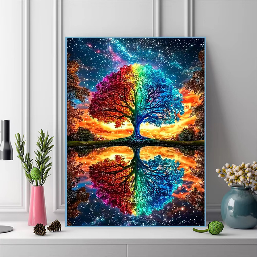 Momoart Diamant-Mosaik Baum, Diamantmalerei Landschaft, Acryl - Bild 3