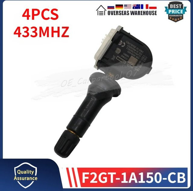 GANGLE Reifendruck Sensor TPMS Set 4er Pack Schwarz für Lincoln MKX Ford Edge Escape Fiesta Galaxy Mustang Explorer 433MHz - Bild 1