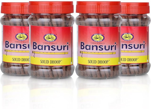 Cycle Pure Bansuri Rose Dhoop-Stäbchen, 4er Packung à 100g, handgefertigte bambuslose Räucherstäbchen mit floralem Duft in Gelb und Multicolour für Puja und Meditation - Bild 1