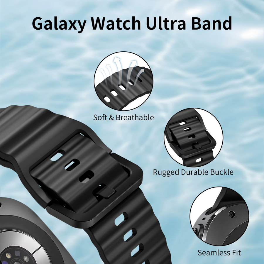 Samsung Galaxy Watch Ultra Silikonarmband, Schwarz, Unisex - Bild 2