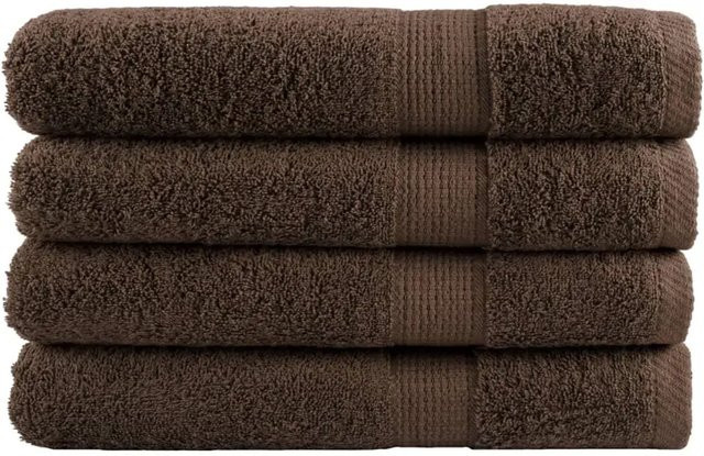 vidaXL Premium-Handtücher Set aus 100% Baumwolle in Braun, 4 Stück, B: 100 cm, H: 200 cm, 600 g/m2 - Bild 1