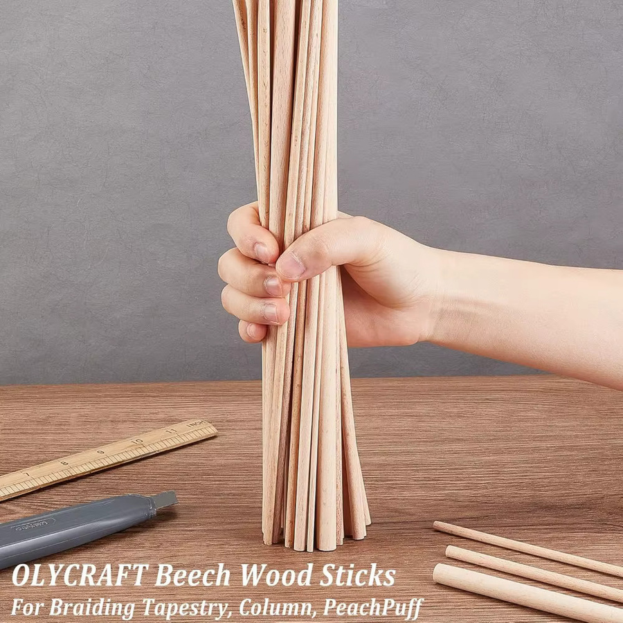 Runde Holzdübel aus Buchenholz für DIY-Projekte und Bastelarbeiten - Bild 2