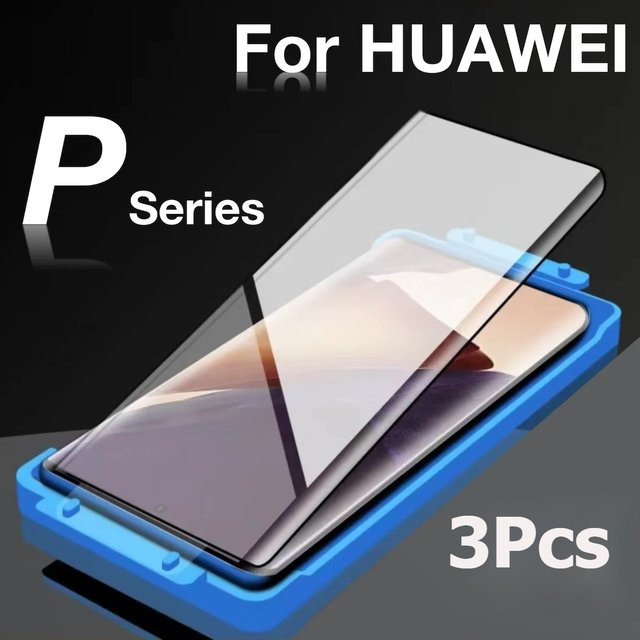 3er-Set Keramik-Displayschutzfolie für Huawei P80 Pura 70 Ultra P60 Pro P50 P40 P30 Pro inklusive Installationsset, transparent - Bild 1