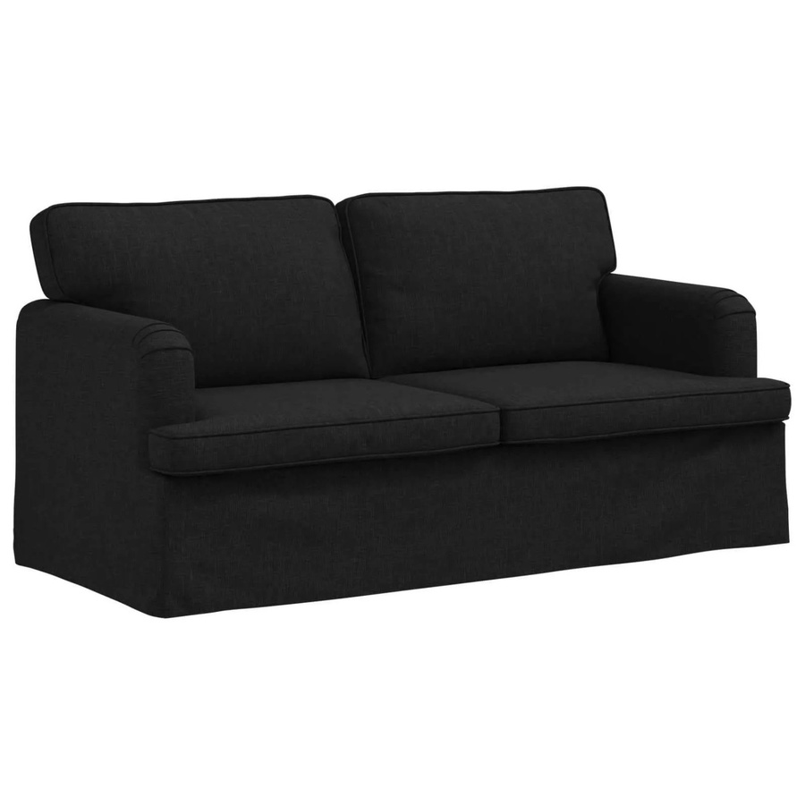 vidaXL Sofa Schwarz mit Stoffbezug und Metallrahmen B/T/H: 142 x 80 x 85 cm - Bild 2