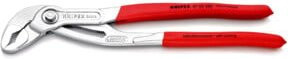 Knipex Cobra Hightech-Wasserpumpenzange verchromt mit rutschhemmendem Kunststoff überzogen in Rot, Länge: 300 mm - Bild 1