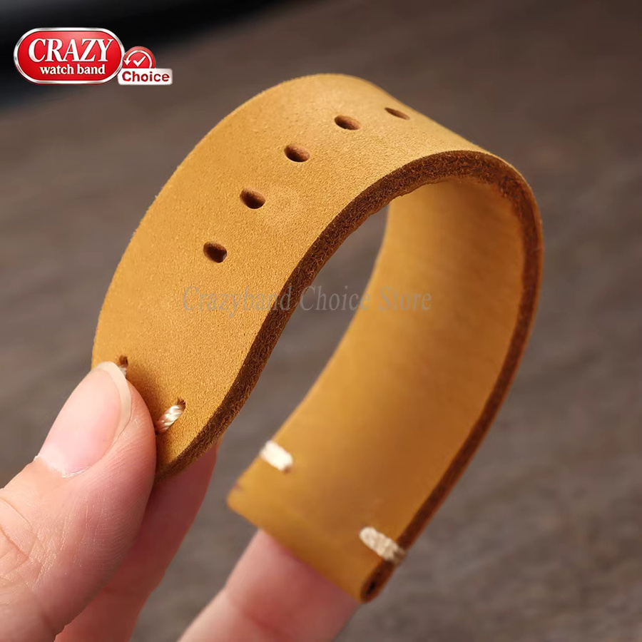 Uhrenarmband Echtleder, braun, Herren - Bild 1