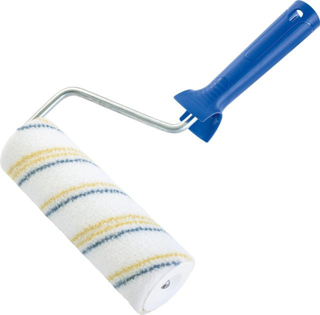 LUX-TOOLS PRO Farbroller für lösemittelbasierte Lacke, Blau-Gelb, Durchmesser: 7 cm, Breite: 18 cm - Bild 1