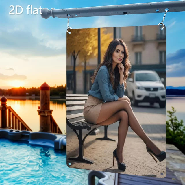 CIFBUY Metall-Wandschild Portrait in Mehrfarbig, Rechteckiges Eisen-Dekoelement für Innen- und Außenbereiche, Breite: 30,0 cm, Höhe: 20,0 cm, Tiefe: 20,0 cm - Bild 1