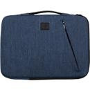 Gepolsterte Laptophülle Exacompta Business für Laptops 13-14 Zoll mit Griff und Reißverschlussfach, Blau, B: 37 cm, T: 2,5 cm, H: 28 cm - Bild 1