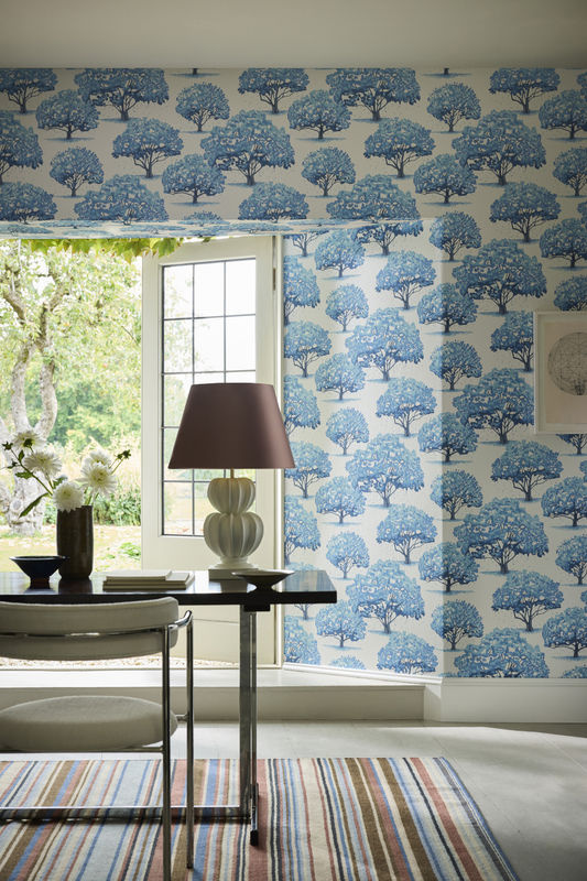 Little Greene Tapete Magnolia Blossom Tivoli Blau Botanisches Floral Non-Woven - Bild 3