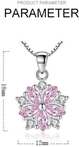 Allbestart Halskette, 925 Silber, Kirschblüte, Rosa Zirkonia, Damen - Bild 1