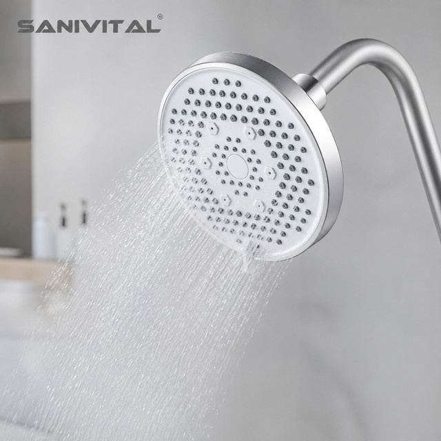 SANIVITAL Hochdruck-Regendusche Duschkopf Rund in Chrom, Durchmesser: 12 cm - Bild 1