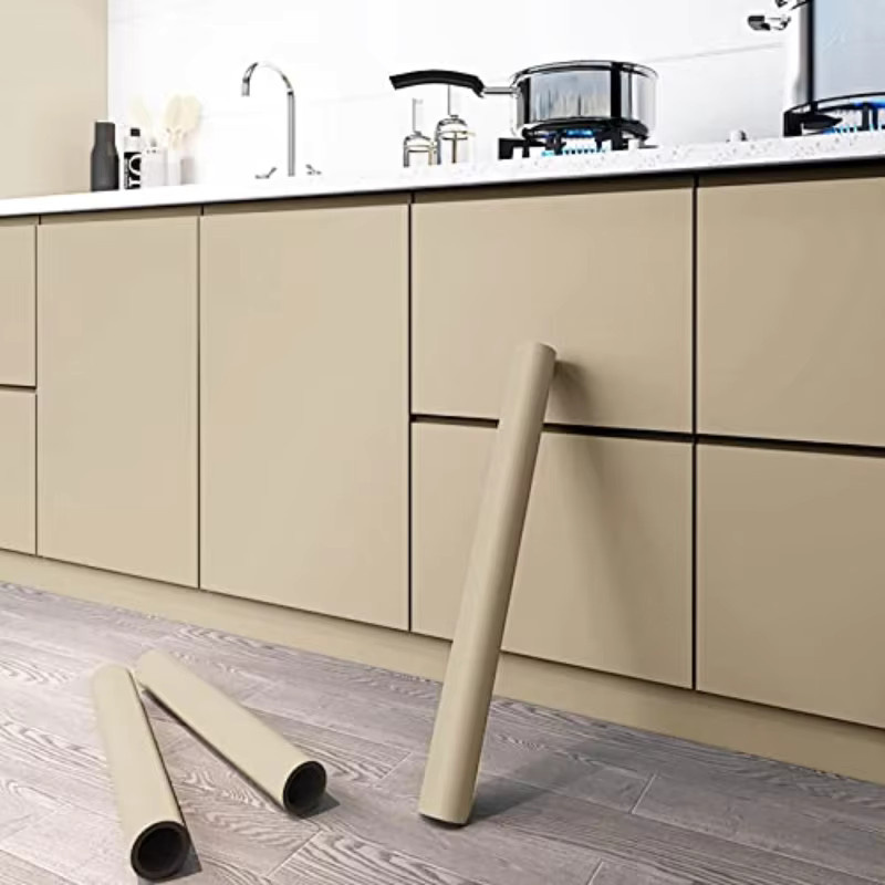 Wasserdichte und ölbeständige selbstklebende Tapete von DAIROU in Schwarz aus PVC für Küche und Wohnzimmer - Bild 1