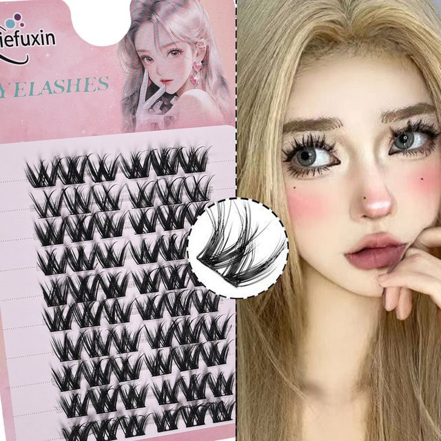 JIEFUXIN Wimpernverlängerung Cluster Fake Lashes, 60 Stück, Unisex - Bild 1
