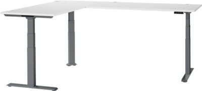 Schäfer Shop Genius Winkelschreibtisch Modena Flex elektrisch höhenverstellbar weiß/anthrazit B: 200 cm, T: 240 cm - Bild 1