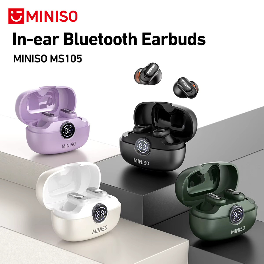 MINISO Bluetooth In-Ear Kopfhörer in Schwarz mit KI-Übersetzungsfunktion, Geräuschunterdrückung und 30 Stunden Wiedergabezeit - Bild 2