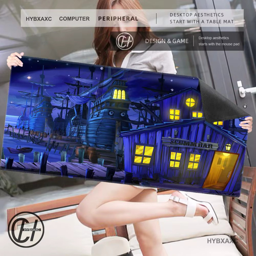 HYBXAXC Kawaii Mauspad M-Monkey Island Gaming Mausmatte in Schwarz für Gamer und PC-Zubehör - Bild 3