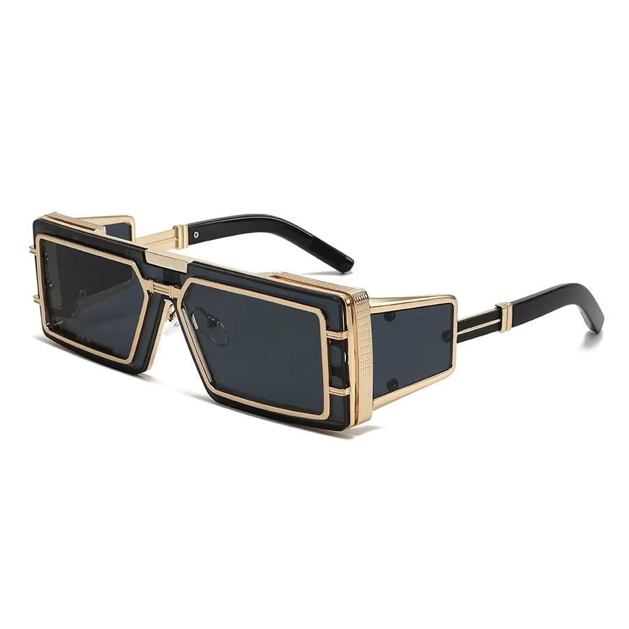 TWOOO Sonnenbrille, Rechteckig, Vollrand, Metall, Unisex, Schwarz - Bild 6