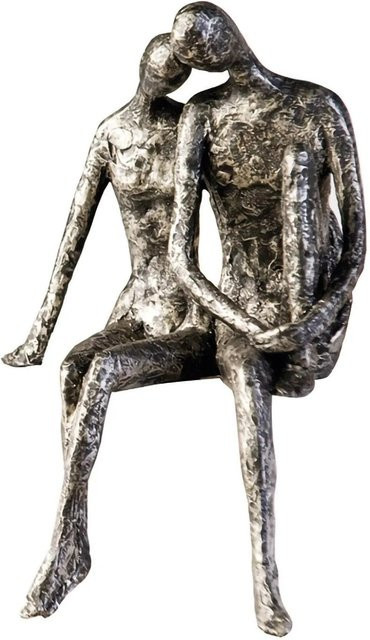 Gilde Skulptur Couple in Silberfarben, Tischdekoration für Erwachsene, Höhe: 25 cm, Breite: 18 cm, Tiefe: 12 cm - Bild 1