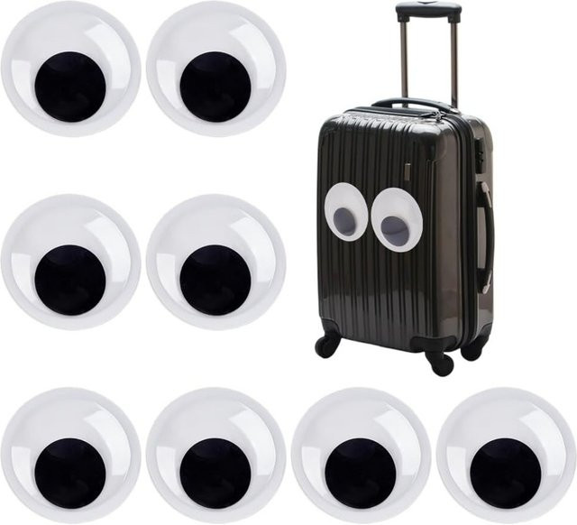 Wackelösen, 8-teiliges Set, 4 Zoll, schwarz-weiß, Kunststoff, selbstklebend - Bild 1