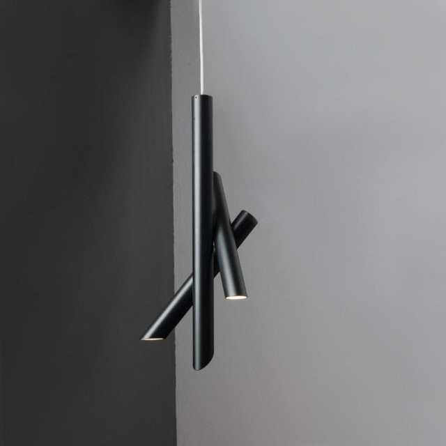 Nemo Lighting Tubes 3 LED-Pendelleuchte in Schwarz - Bild 1
